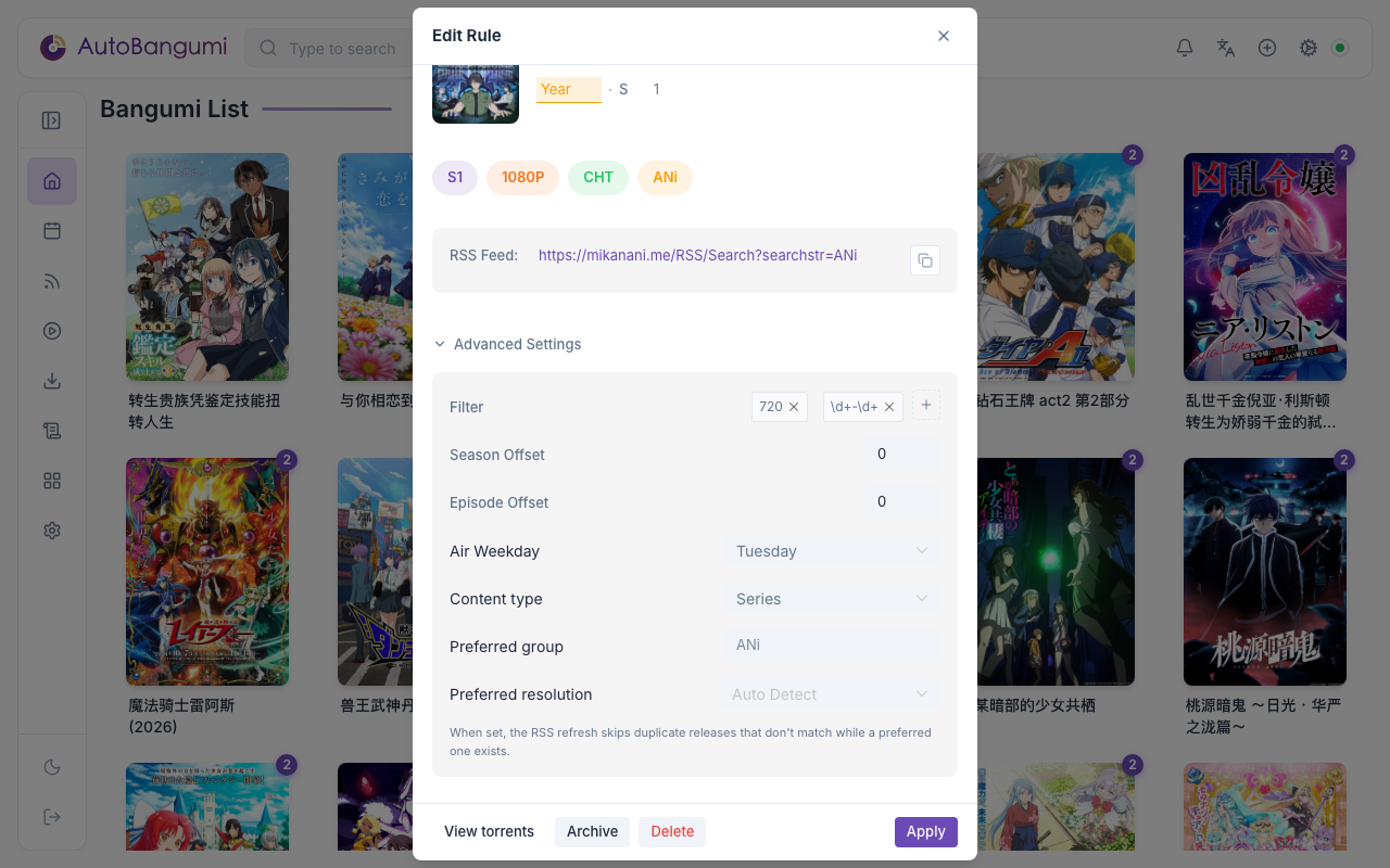 Advanced Settings