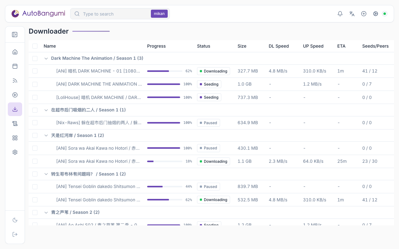 Downloader page